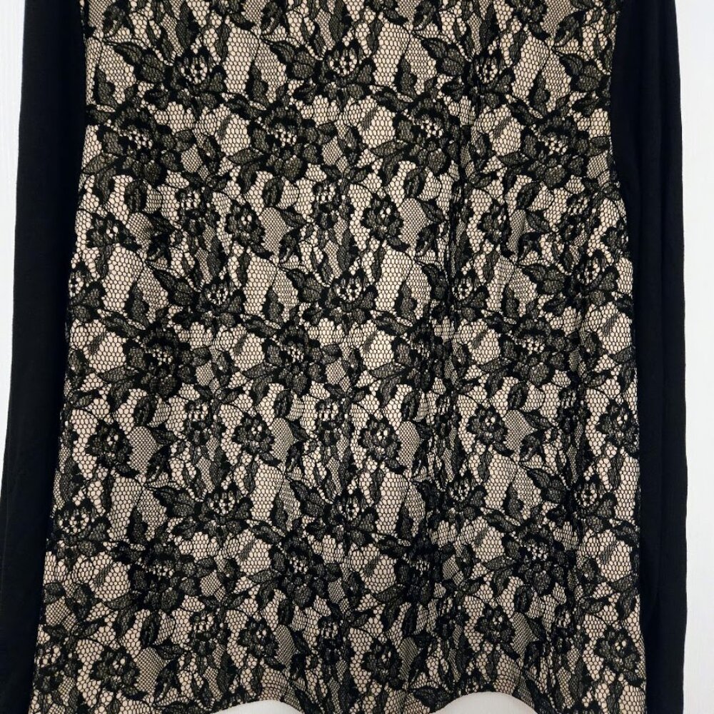 Chico's L/S black sweater top with lace front NWOT‎ Size 3/XL - Picture 2 of 4